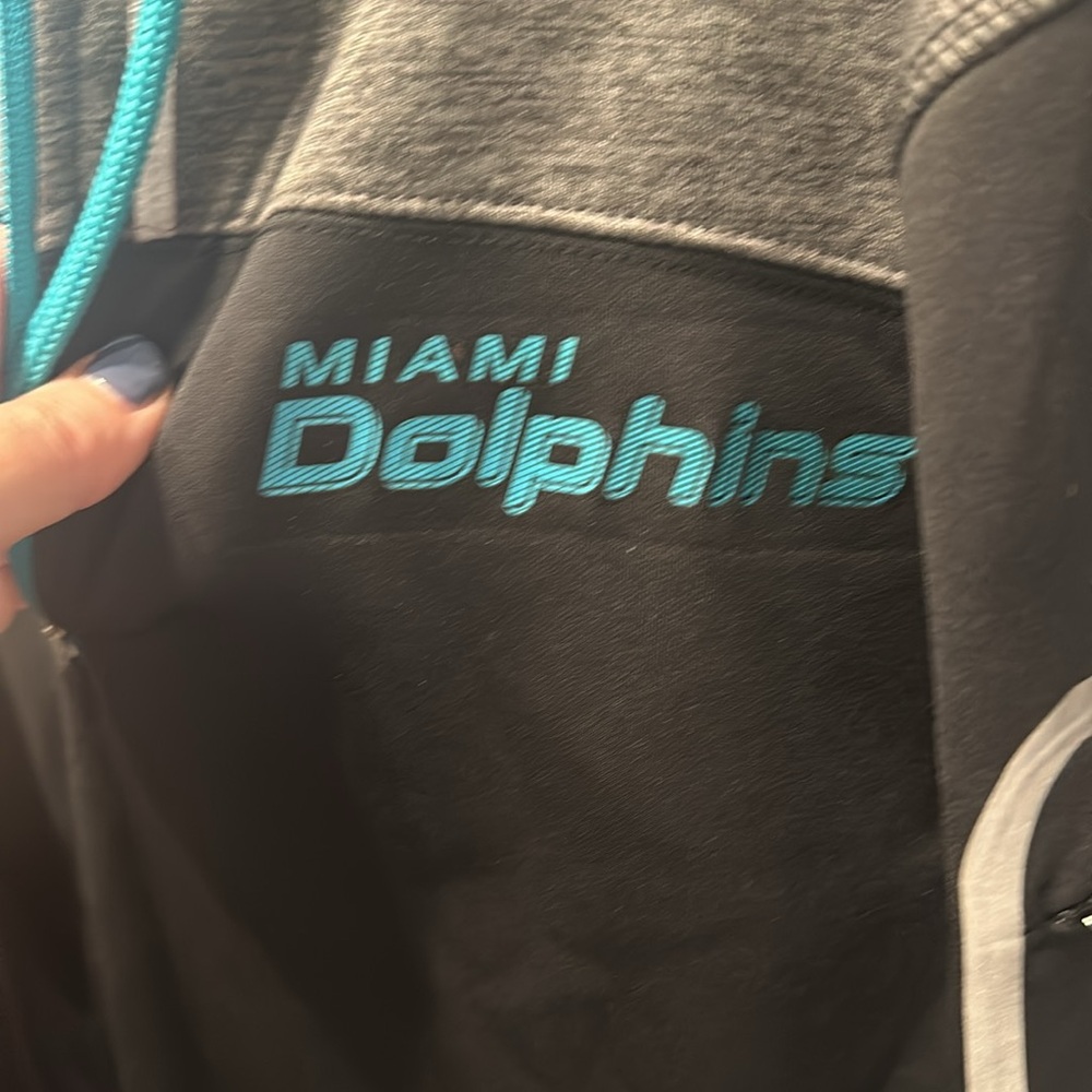 Miami Dolphins football authentic boys zip up fleece lined hoodie Small. EUC - Picture 3 of 10